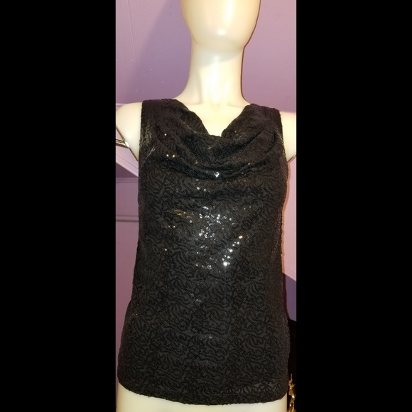 Michael Kors Women's Blouse Black Sequins top - Picture 1 of 7
